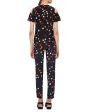 Polka-Dot Ruffled Cold-Shoulder Blouse, Dot Print