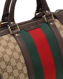 Vintage Web Boston Bag, Beige/Ebony/Cocoa