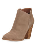 Savie Suede Chunky-Heel Bootie