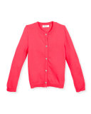 Soft Button-Front Cardigan, Pink, Size 4-7