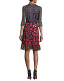 Nieves Wrap Dress, Pirouette Dot Navy/Montage Rubiate