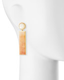 Regal Column Earrings, Peach Aventurine