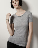 Embellished-Front Short-Sleeve Crewneck Tee