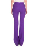 High-Waist Flare-Leg Pants, Iris