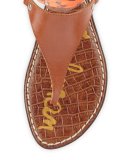 Giliana Floral Lace-Up Sandal, Shire Brown