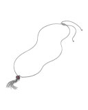 Osetra Faceted Garnet Small Tassel Chain Necklace