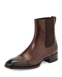 Gianni Leather Chelsea Boot, Brown