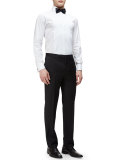 Peak-Lapel One-Button Wool Tuxedo, Black