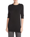 Long Cashmere Half-Sleeve Sweater