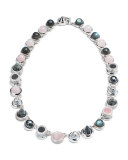 Collage Hematite & Rose Quartz Cabochon Necklace