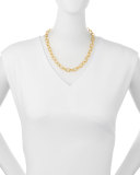 Hammered Oval-Link Chain Necklace, 18"L