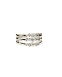 Silver Glamazon Stardust Triple Band Ring with Diamonds