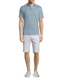 Feeder-Stripe Short-Sleeve Polo Shirt