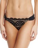 Midnight Lace Shirred-Side Swim Bottom