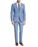 Textured Two-Piece Suit, Blue