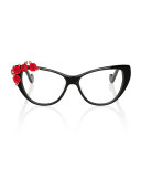 Lily Love Fashion Glasses, Black/Red