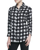 Poplin Polka-Dot Print Dress Shirt
