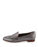 carmia pointed-toe leather loafer, anthracite