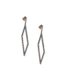 Crystal Open Diamond-Shape Drop Earrings