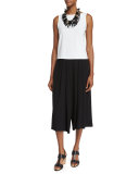 Sleeveless Bateau-Neck Jersey Shell