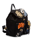 Hawaiian Double-Pocket Backpack, Black (Nero)