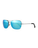 Metal Aviator Sunglasses W/Mirror Lenses