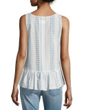The Ballet Flounce-Hem Tank, Daisy Stripe