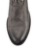 Diana Studded Leather Bootie, Charcoal