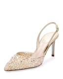 Crystal Lace 75mm Slingback Pump