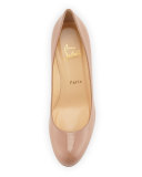 Simple Patent Red Sole Pump, Nude