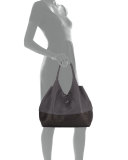 Large Woven Cervo Hobo Sling Bag, Dark Gray/Black