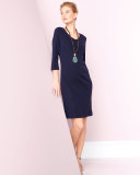 Three-Quarter-Sleeve Shift Dress