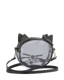 Girls' Transparent Cat Crossbody Bag, Black