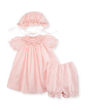 Smocked Bishop Dress Set, Pink, Size 3-24 Months