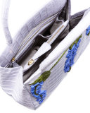 Daisy Small Wisteria Crocodile Satchel Bag, Light Lilac/Multi