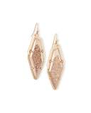 Bex Druzy Statement Earrings, Pink Metallic