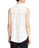 Yarine Tile-Print Sleeveless Top