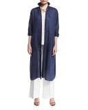 Gemma Cloth 3/4-Sleeve Long Duster
