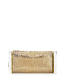 Lara Mesh Ice Clutch Bag, Gold