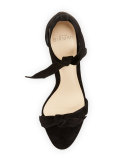 Clarita Suede 100mm Sandal, Black