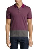 Colorblock Polo Shirt, Dark Purple