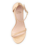 Nudist Leather Ankle-Strap Sandal, Adobe