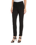 Hutton Suede Skinny Pants, Black