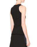 Sleeveless Racerback Top, Black