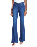 Nouveau Flare-Leg Denim Jeans, Cobalt Wash