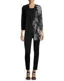 Hint of Floral Long Half-Print Jacket 