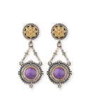 Silver & 18k Amethyst Dangle Earrings