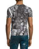 Eagle-Print Short-Sleeve T-Shirt, Black