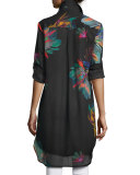 Alex Long Floral-Print Cotton Shirtdress, Multi
