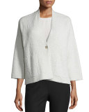 3/4-Sleeve Grid Kimono Jacket 